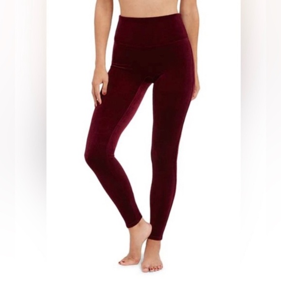 Spanx Leggings Women’s XS Velvet Legging Rich Burgundy Red Shapewear Stretch - Picture 4 of 11
